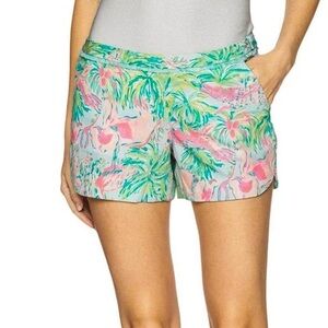 Lilly Pulitzer Adie Shorts Size 2 XS Seasalt Blue On Parade 100% Cotton NWT